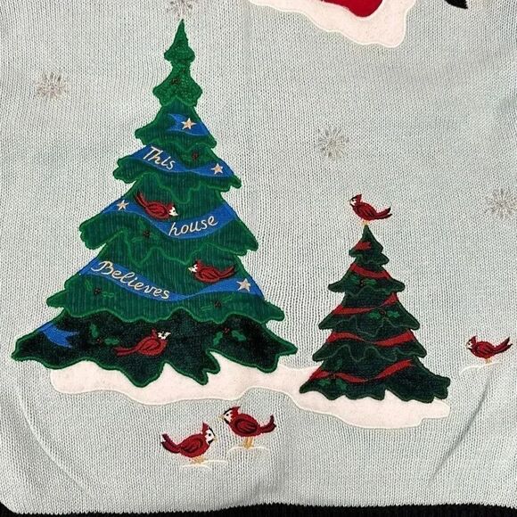 Vintage The Quacker Factory Women's Christmas Button Up Cardigan Sweater Sz Larg - Picture 10 of 12